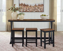 Wildenauer - Rectangular Dining Room Counter Table Set (Set of 4) - Brown / Black