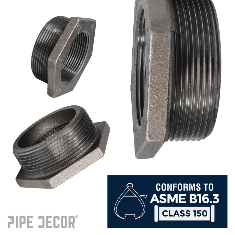 3 in. x 2 1/2 in. Black Bushing