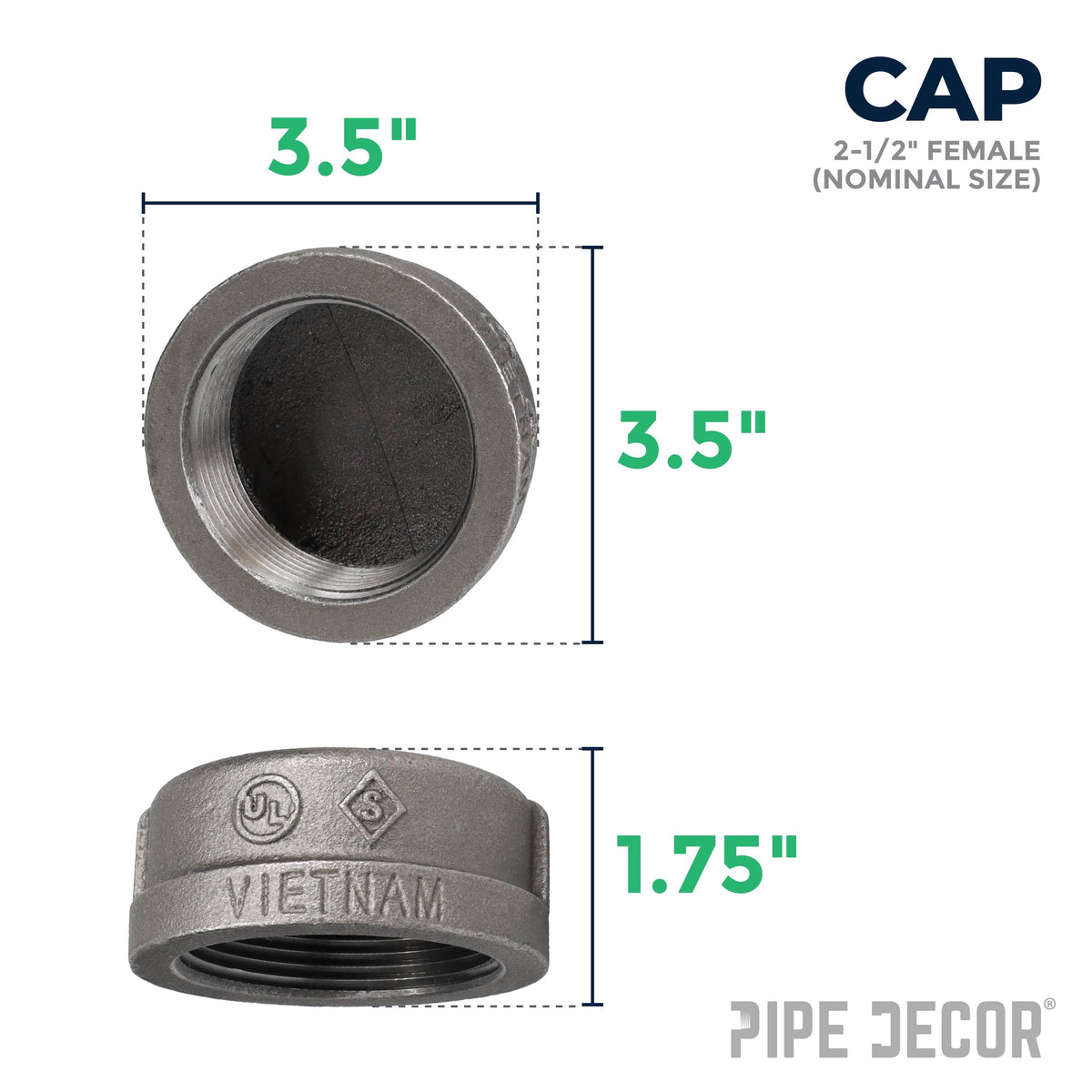 2 1/2 in. Black Cap, photo 2 of 7