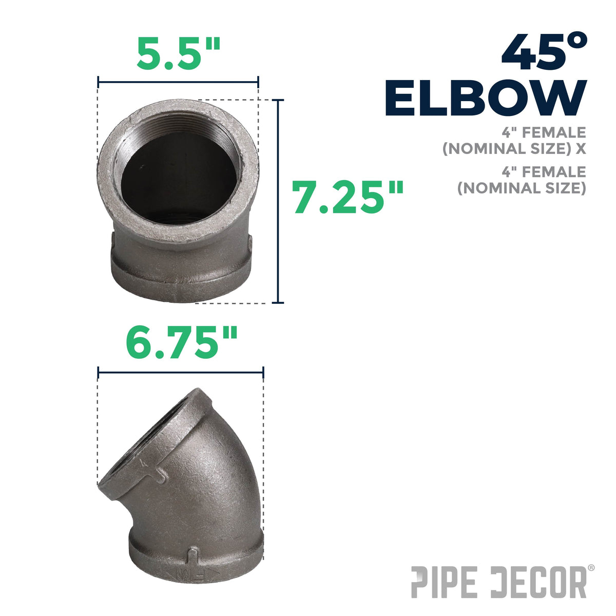 4 in. Black 45 Degree Elbow, photo 2 of 7