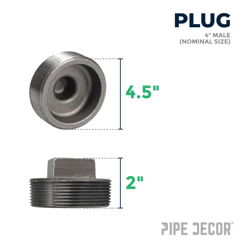 4 in. Black Plug