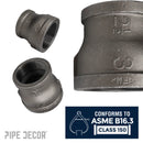 3 in. x 2 1/2 in. Black Reducing Coupling