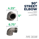3 in. Black 90 Degree Street Elbow