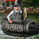 350 LBS Inflatable Fishing Float Tube with Adjustable Backrest and Backpack Straps-Camouflage by LJGDeals