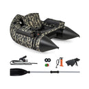 350 LBS Inflatable Fishing Float Tube with Adjustable Backrest and Backpack Straps-Camouflage by LJGDeals