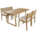 U_Style Multi-Person Outdoor Acacia Wood Dining Table and Chair Set by HouseOfZazla