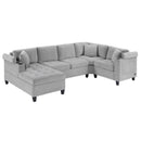 U Shaped Sectional Sofa, Corner Living Room Couch With Built In Cup Holders, Storage, USB Ports by HouseOfZazla