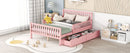 Platform Bed With Guardrails On Both Sides And 2 Storage Drawers by HouseOfZazla