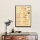 Vintage Map of Lincoln County, South Dakota 1892