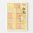 Vintage Map of Lincoln County, South Dakota 1892