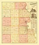Vintage Map of Lincoln County, South Dakota 1892
