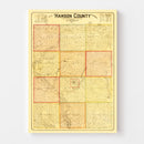 Vintage Map of Hanson County, South Dakota 1893