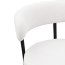Modern Sherpa Counter Height Stools, Uphsoltered Seat Height Barstools With Brushed Brass Metal Legs Round Low Back Kitchen Stools With Footrest For Dining Room (Set of 2) by HouseOfZazla