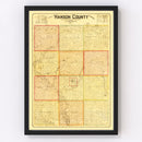 Vintage Map of Hanson County, South Dakota 1893