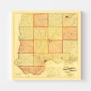 Vintage Map of Bon Homme County, South Dakota 1893