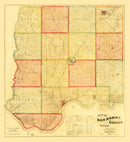 Vintage Map of Bon Homme County, South Dakota 1893