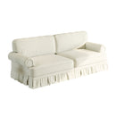 Luxuriously Comfortable Cloud Couch Sofa With Elegant Rolled Arms & Pleated Skirt Design by HouseOfZazla