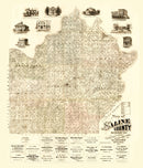 Vintage Map of Saline County, Missouri 1871