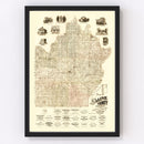 Vintage Map of Saline County, Missouri 1871