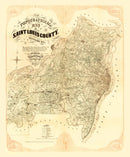 Vintage Map of Saint Louis County, Missouri 1857