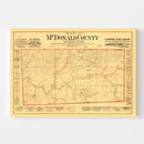 Vintage Map of McDonald County, Missouri 1884