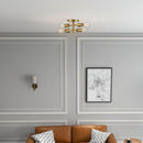 Ephemeral - 4 Lights Semi Flush Mount Ceiling Pendant - Antique Brass / Clear / Gold by HouseOfZazla
