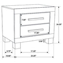 2 Drawer Nightstand - Brown Wood