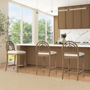 Leon - Arched Back & Upholstered Counter Stool (Set of 2) - Ivory White by Unique Piece Furniture