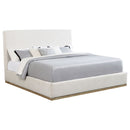 Talbot - Eastern King Platform Bed With Elevated Headboard - Cream by HouseOfZazla