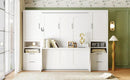 Queen Size Murphy Bed Wall Bed with Closet, Drawers and Shelves, White by HouseOfZazla