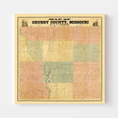 Vintage Map of Gundy County, Missouri 1890