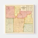 Vintage Map of Cedar County, Missouri 1897