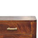 Solid Wood Chestnut T-Bar Nightstand, 2-Drawers, Nordic Legs