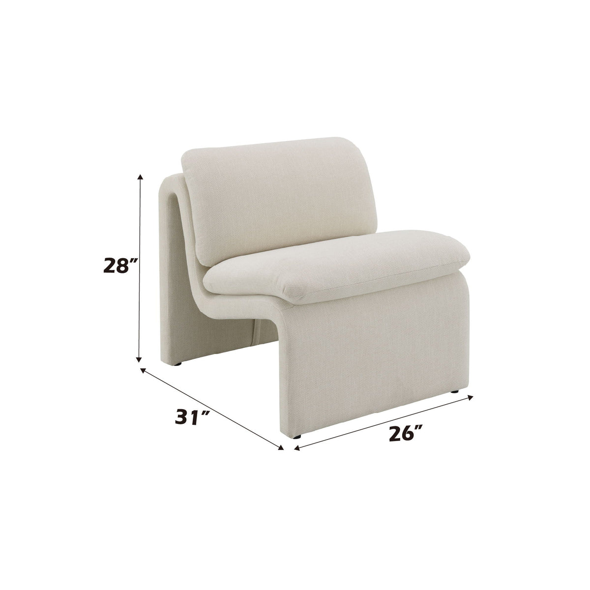 Jaeda - Innovative Elegance Accent Chair In Curved Shape, photo 5 of 14