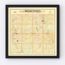 Vintage Map of Wright County, Iowa 1885