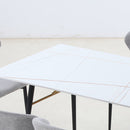63" Dining Table Small Space Kitchen Table Porcelain Desk Top White