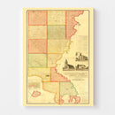 Vintage Map of Union County, South Dakota 1892