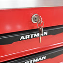 4 Drawers Multifunctional Tool Cart with Wheels,Metal Rolling Tool Cart Storage for Garage Workshop Warehouse Repair Shop--With  Stainless Steel Roof- Red&Black