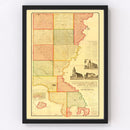 Vintage Map of Union County, South Dakota 1892