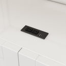 2 Doors Bookshelf with USB Port 3 Adjustable and 3 Fixed Shelves Bookcase Side Cabinet Storage Shelves in White(old sku:WF311493AAC)