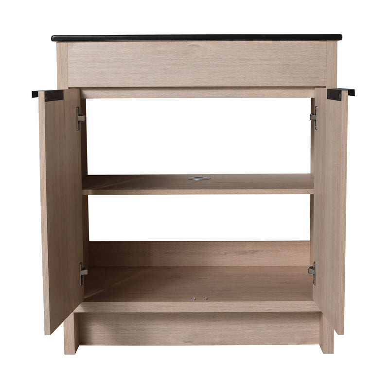 30 Inch Freestanding Bathroom Vanity with Black Ceramic Sink & 2 Soft-Close Cabinet Doors (BVB02430PLO-BL9075BK),W1286S00019