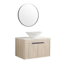 30" Modern Design Float Bathroom Vanity With Ceramic Basin Set, Wall Mounted White Oak Vanity With Soft Close Door, KD-PackingD-Packing Pieces