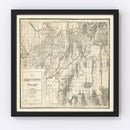 Vintage Map of Elko County, Nevada 1894