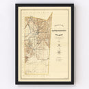 Vintage Map of Santa Fe County, New Mexico 1888