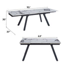 Damita - Ceramic Top Dining Table - White & Black