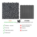 Interlocking Deck Tiles Plastic Waterproof Outdoor All Weather Anti-Slip Bathroom Shower Balcony Porch Strong Weight Capacity Upto 440 Lbs, Pebble Stone Pattern by HouseOfZazla