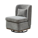 Wide Modern Cushioned Armless Metal Base 360° Swivel Chair With Pillow by Unique Piece Furniture