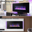 36 Inch Curved Front Electric Fireplace, Freestanding or Wall Mounted Electric Fireplace with Adjustable Flame Color & Remote Control