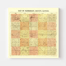 Vintage Map of McPherson County, Kansas 1898