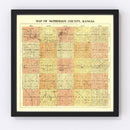 Vintage Map of McPherson County, Kansas 1898